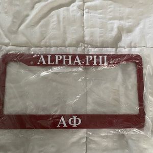 Alpha phi license plate border